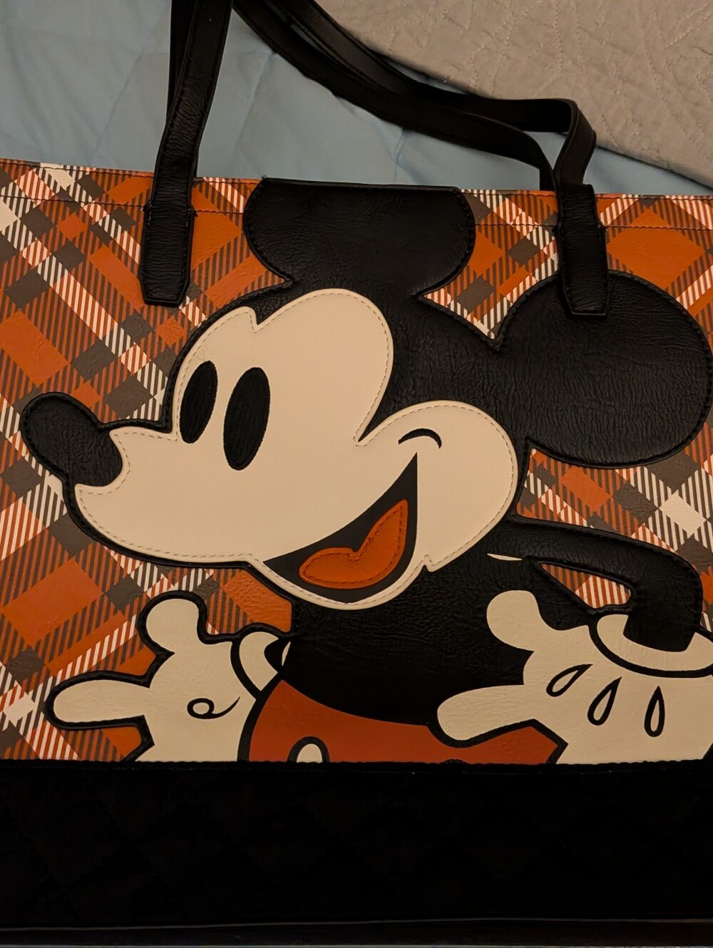 Loungefly Disney Mickey Mouse Red Plaid Tote Bag